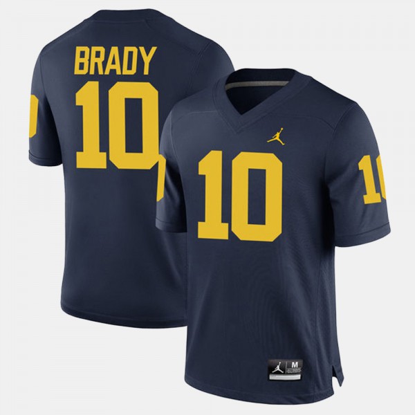 University of Michigan #10 Mens Tom Brady Jersey Navy Stitched Alumni Football Game